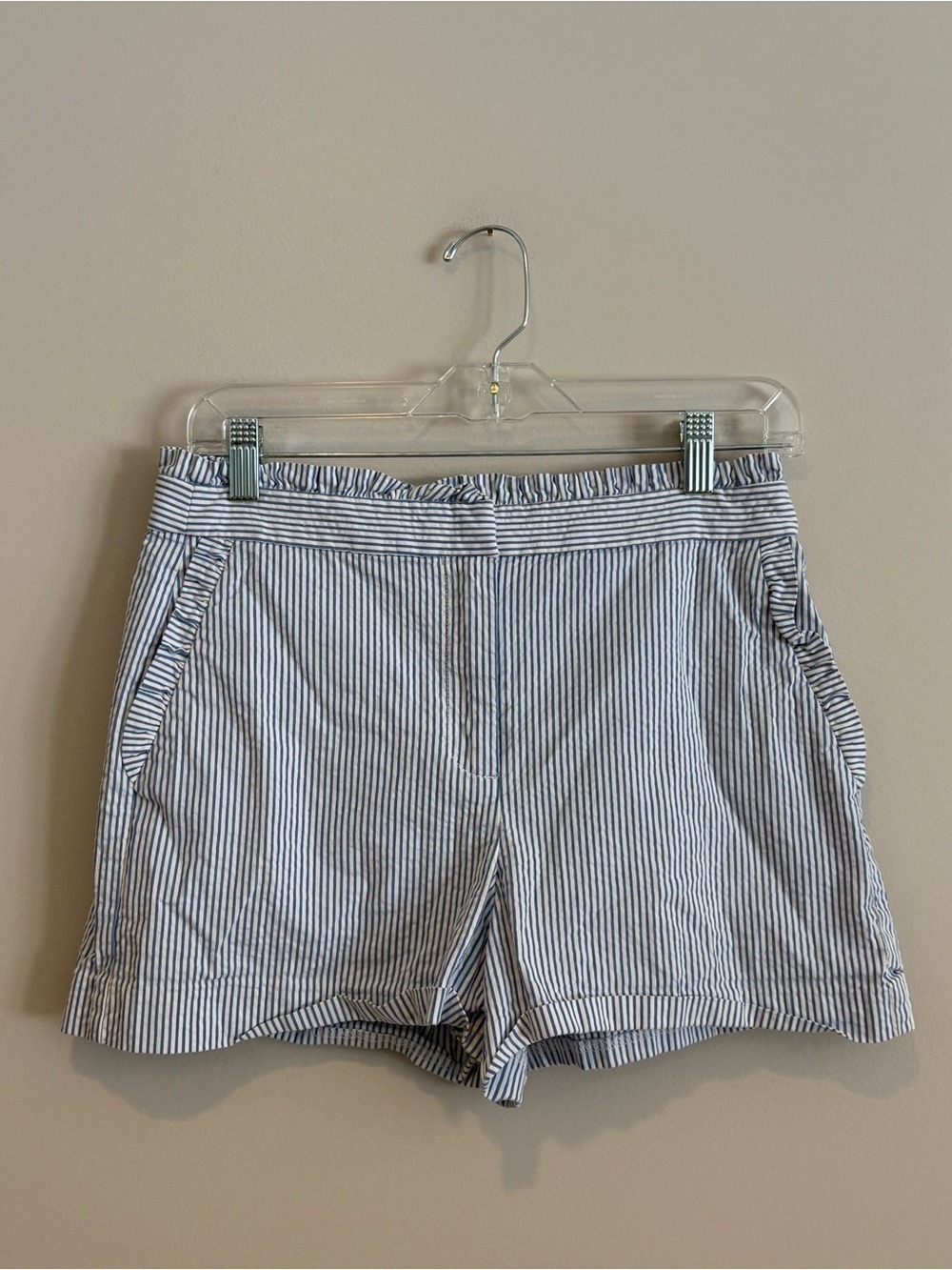 J. Crew Navy and White Striped Cotton Shorts Size 4